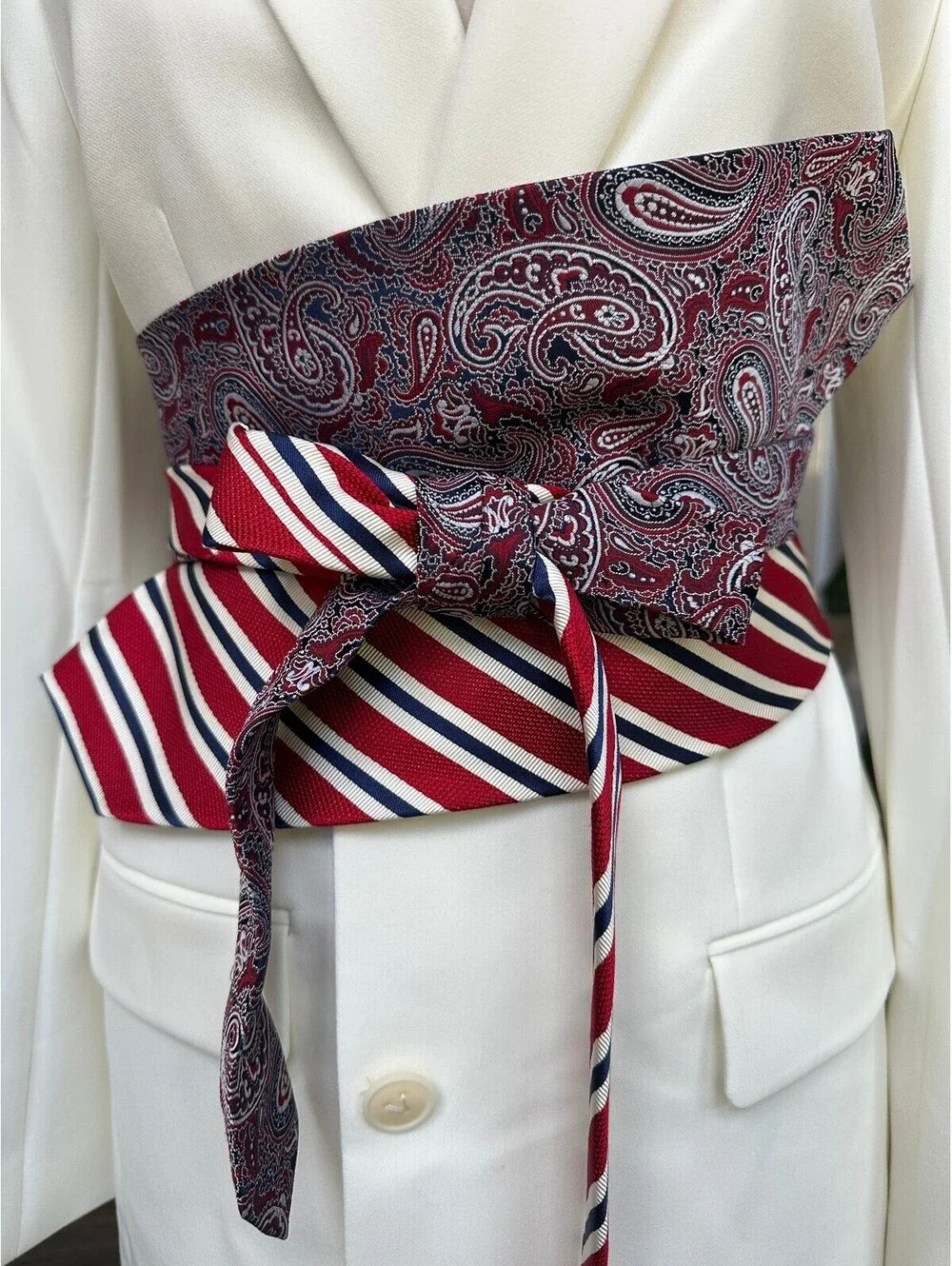 Upcycled Silk Obi Belt | Corset Wrap Style | OOAK | OS